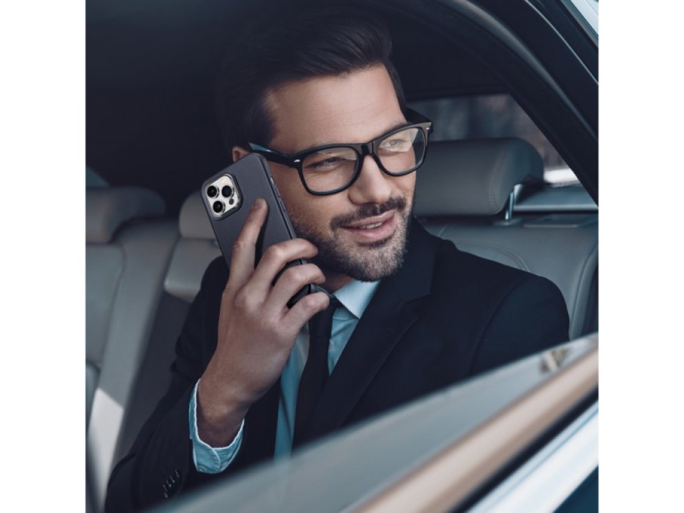 Kožený kryt na iPhone 14 Pro MAX - DuxDucis, Naples with MagSafe Blue