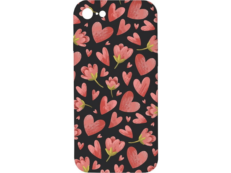 Kryt Valentýnský kryt černý pro iPhone 7/8/SE2020