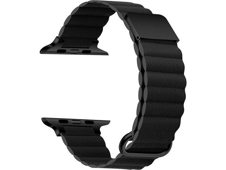 Stylový kožený řemínek s magnetem pro Apple Watch - Černý
