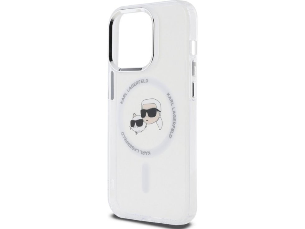 Ochranný kryt na iPhone 13 Pro - Karl Lagerfeld, IML K&CH Heads MagSafe Transparent KLHMP13LHLSKCH