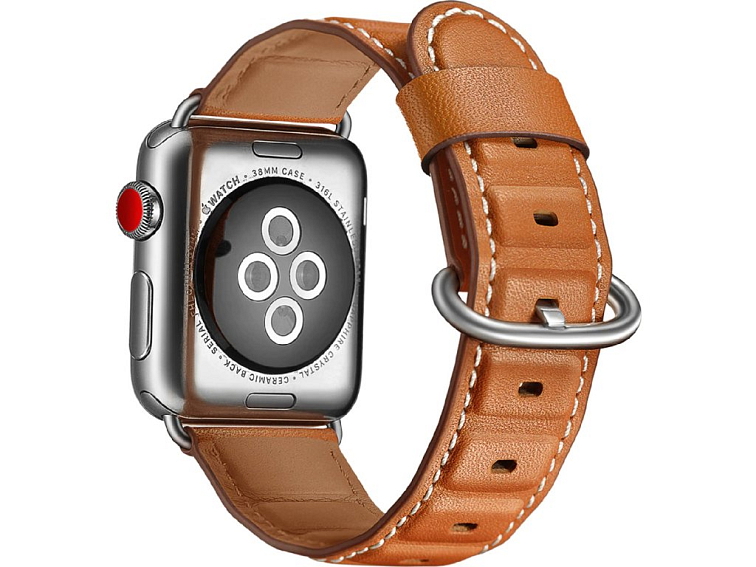 Luxusní kožený řemínek pro Apple Watch - Světle hnědý