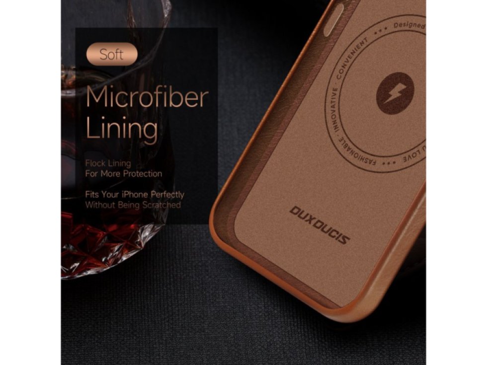 Kožený kryt na iPhone 14 - DuxDucis, Naples with MagSafe Brown