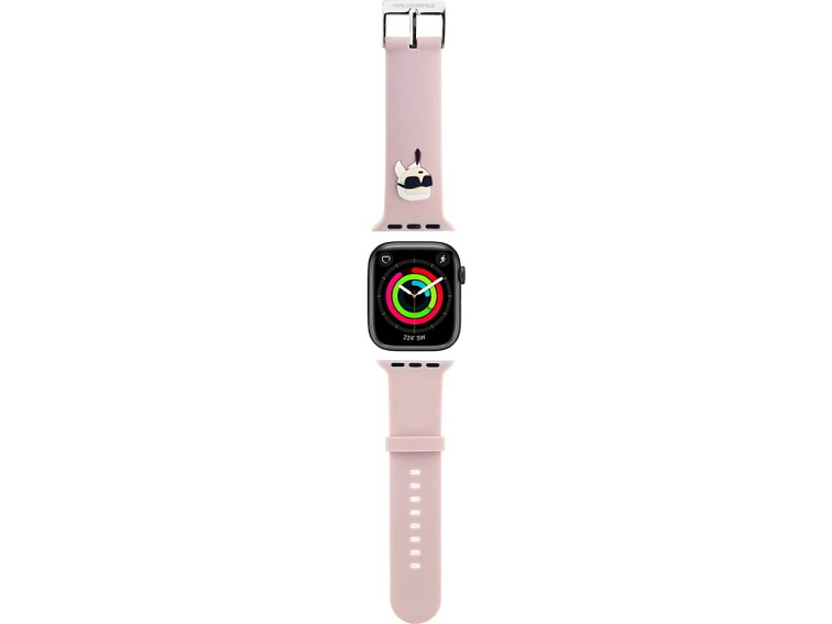 Řemínek pro Apple Watch 38mm / 40mm / 41mm / 42mm - Karl Lagerfeld, Karl Head NFT Pink KLAWMSLKNP