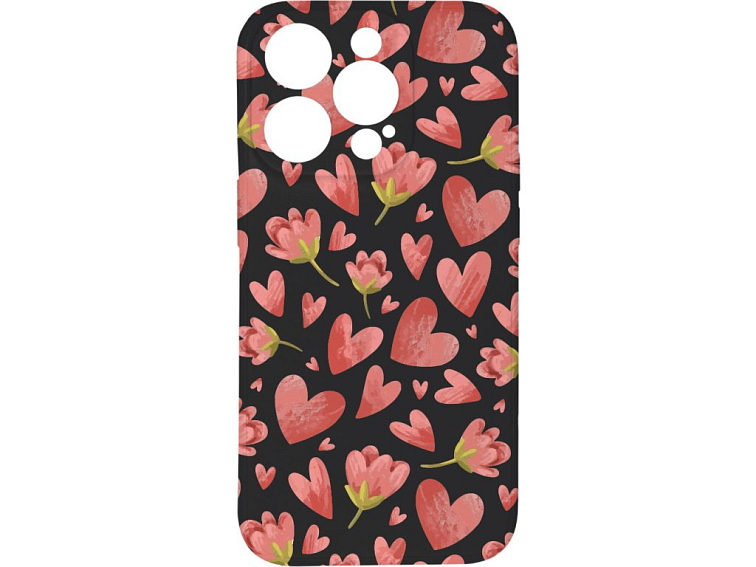 Kryt Valentýnský kryt černý pro iPhone 15 Pro