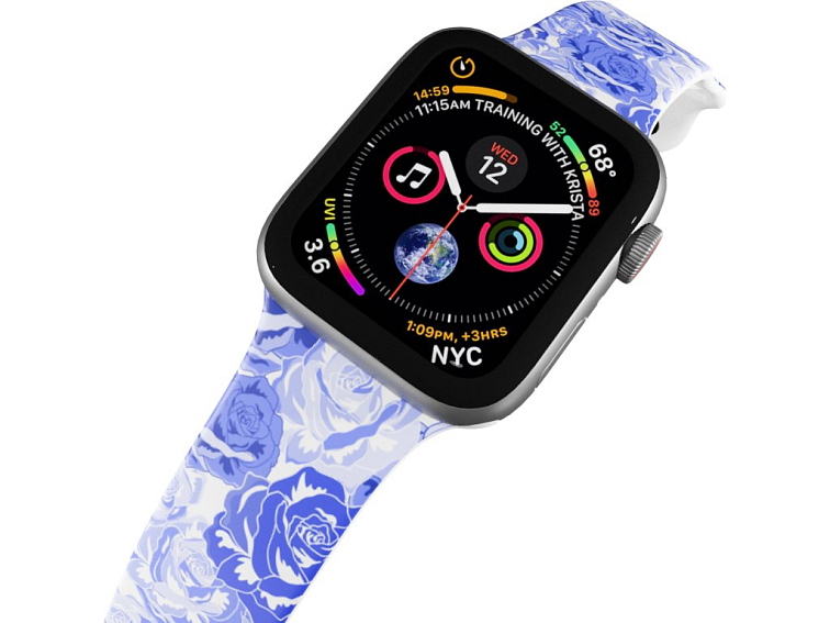 Apple watch řemínek Modré květiny