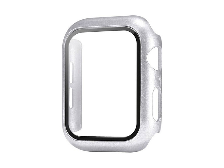Ochranné pouzdro s tvrzeným sklem pro Apple Watch - Stříbrné
