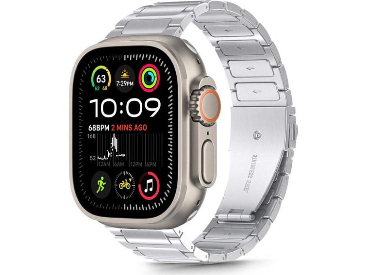 Řemínek na Apple Watch 44mm / 45mm / 46mm / 49mm - Tech-Protect, Stainless Classic Silver