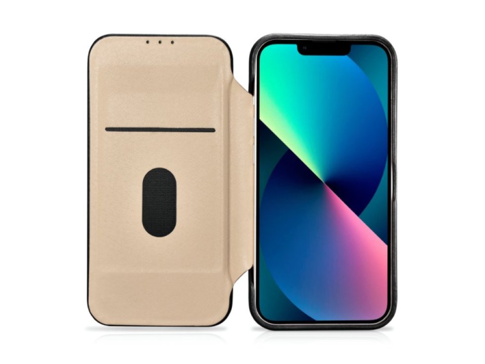 Knížkové pouzdro pro iPhone 14 - iCarer, Curved Edge MagSafe Black AKI14220705-BK