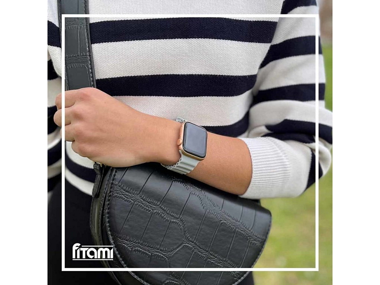 Vroubkovaný řemínek pro Apple Watch - Šedý