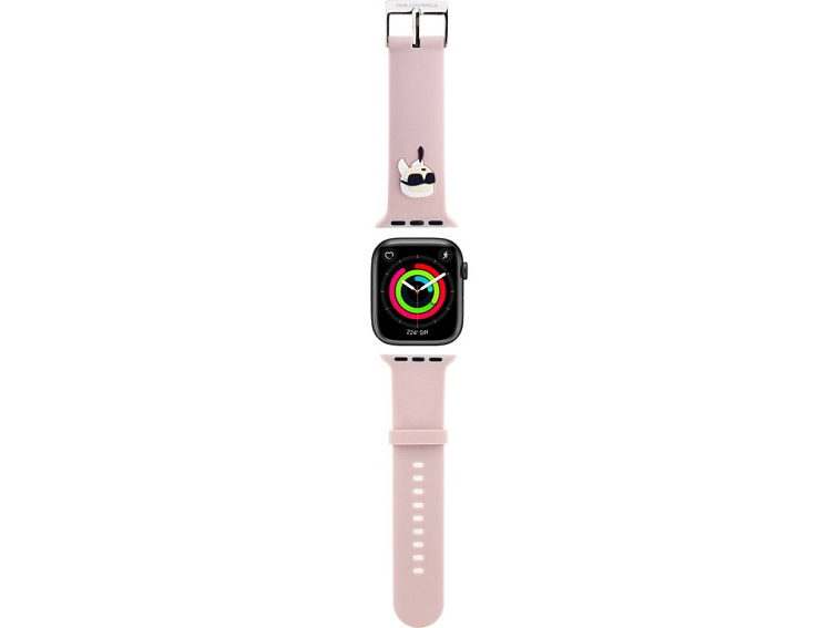 Řemínek pro Apple Watch 44mm / 45mm / 46mm / 49mm - Karl Lagerfeld, Karl Head NFT Pink KLAWLSLKNP