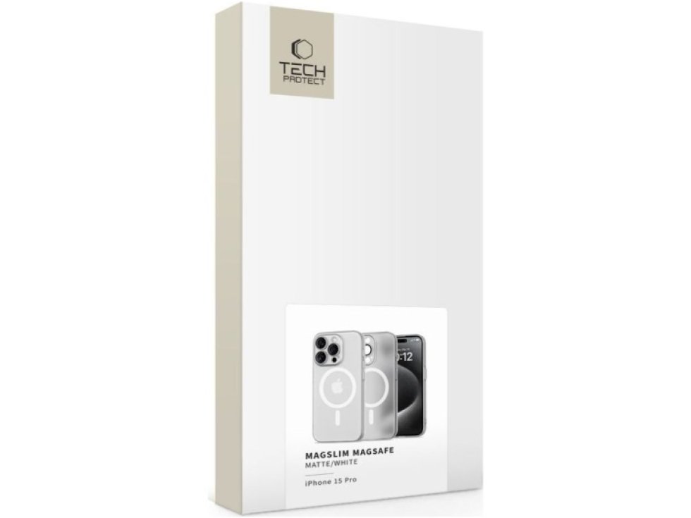 Ochranný kryt na iPhone 15 Pro - Tech-Protect, MagSlim MagSafe White