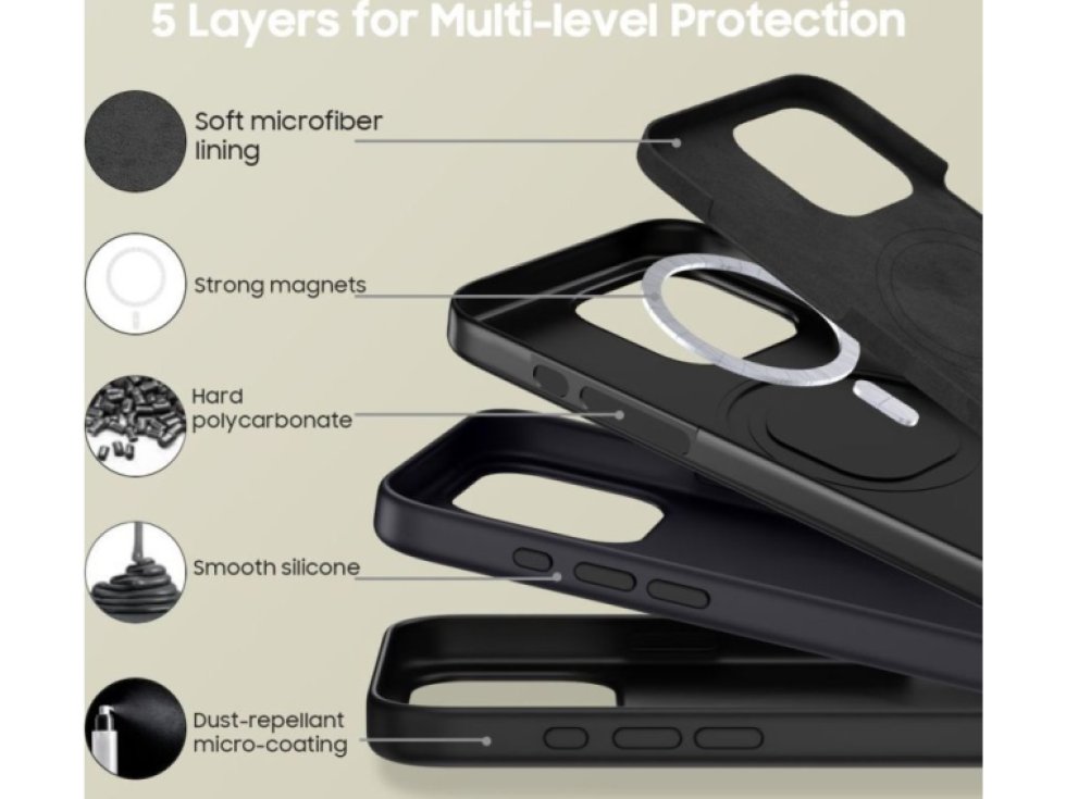 Ochranný kryt na iPhone 16 Pro - Tech-Protect, Silicone MagSafe Black