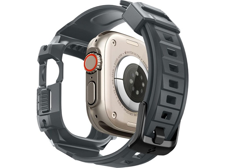 Řemínek s krytem pro Apple Watch 49mm - Spigen, Rugged Armor Pro Gray