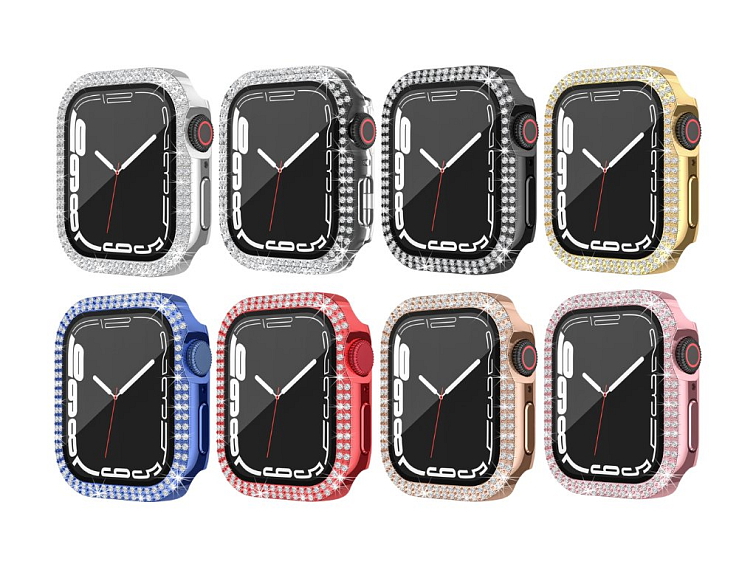 Ochranné dvojité kamínkové pouzdro se sklíčkem pro Apple Watch 38mm