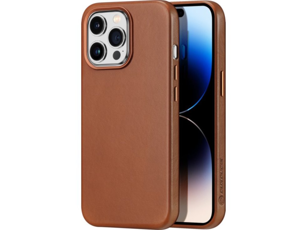Kožený kryt na iPhone 14 Pro MAX - DuxDucis, Naples with MagSafe Brown
