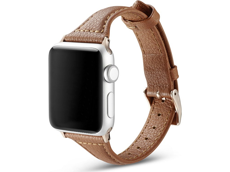 Dámský kožený řemínek pro Apple Watch - Světle hnědý