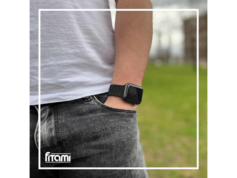 Vroubkovaný řemínek pro Apple Watch - Černý