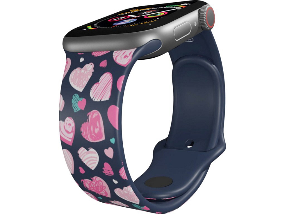 Apple watch řemínek Růžová a modrá srdíčka