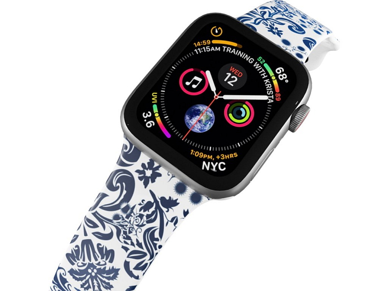 Apple watch řemínek Modré květiny