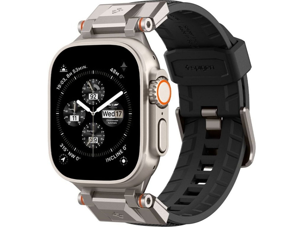 Řemínek pro Apple Watch 44mm / 45mm / 46mm / 49mm - Spigen, Durapro Armor Black