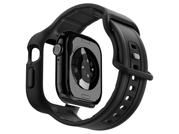 Řemínek s krytem pro Apple Watch 46mm - Spigen, Vault Black