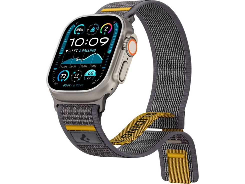 Řemínek na Apple Watch 44mm / 45mm / 46mm / 49mm - Spigen, Athlex Air Active Gray