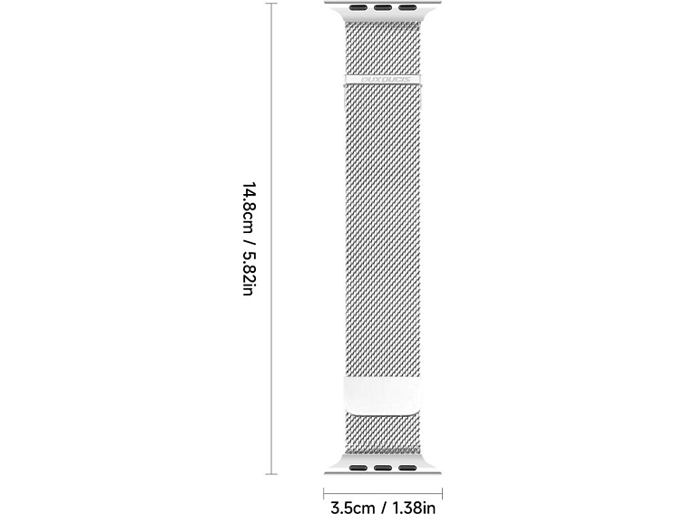 Řemínek na Apple Watch 44mm / 45mm / 46mm / 49mm - DuxDucis, Milanese Pro Silver