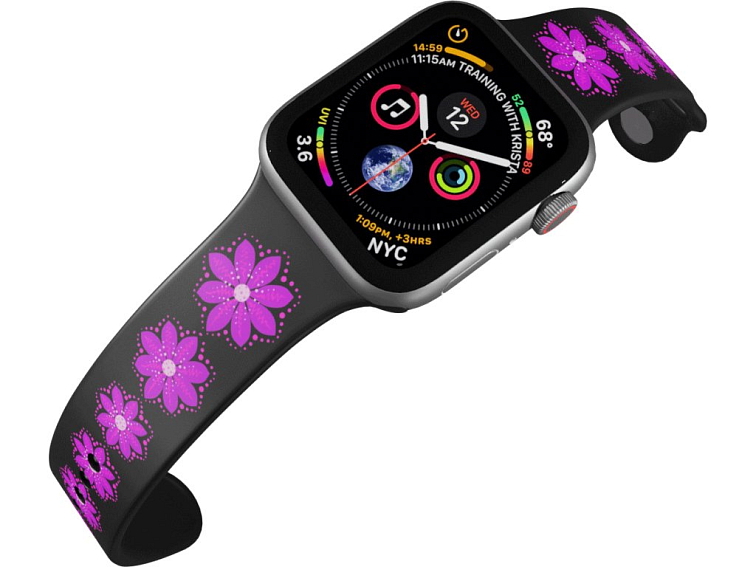 Apple watch řemínek Fialová květina