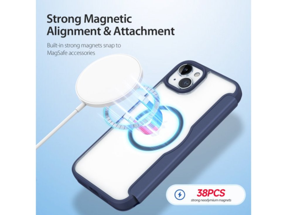 Ochranné pouzdro na iPhone 15 PLUS - DuxDucis, SkinX Pro with MagSafe Blue