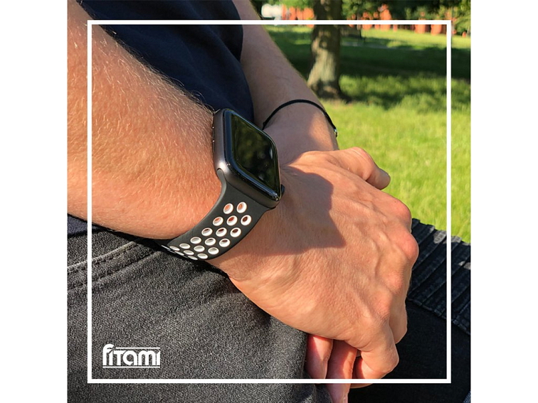 Sportovní řemínek na Apple Watch - Černo-bílý