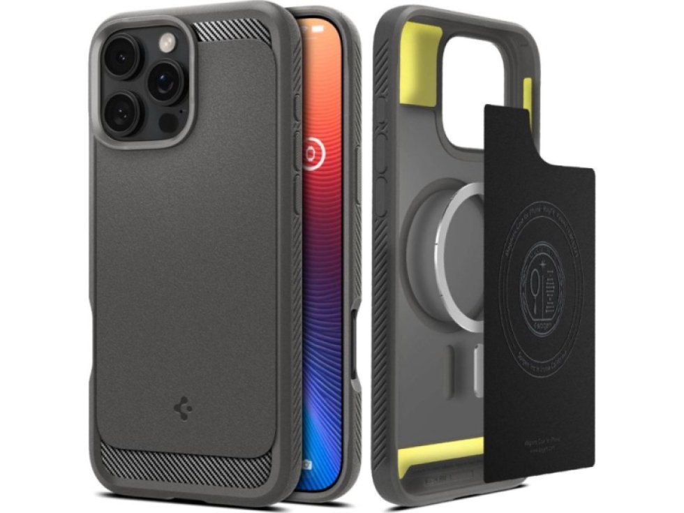 Ochranný kryt na iPhone 16 Pro - Spigen, Rugged Armor MagSafe Gray