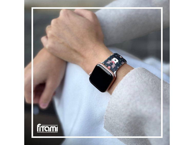 Vánoční řemínek s potiskem pro Apple Watch - Rudolf