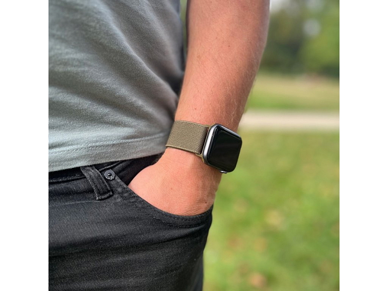 Nastavitelný nylonový řemínek na Apple Watch - Army green