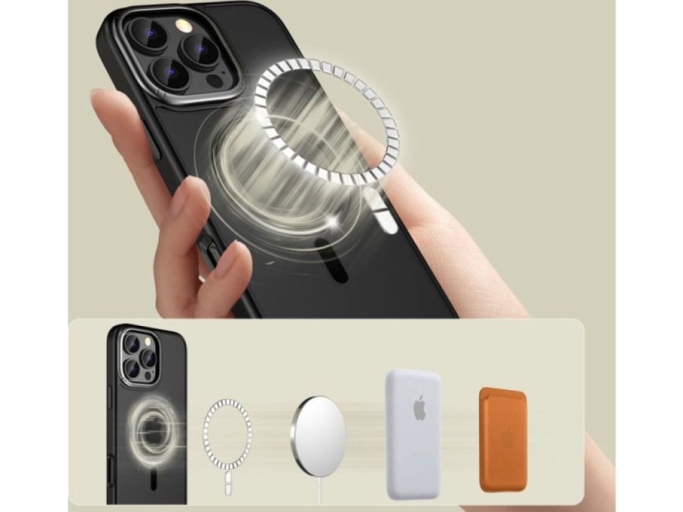 Ochranný kryt na iPhone 16 Pro - Tech-Protect, Magedge MagSafe Matte Black