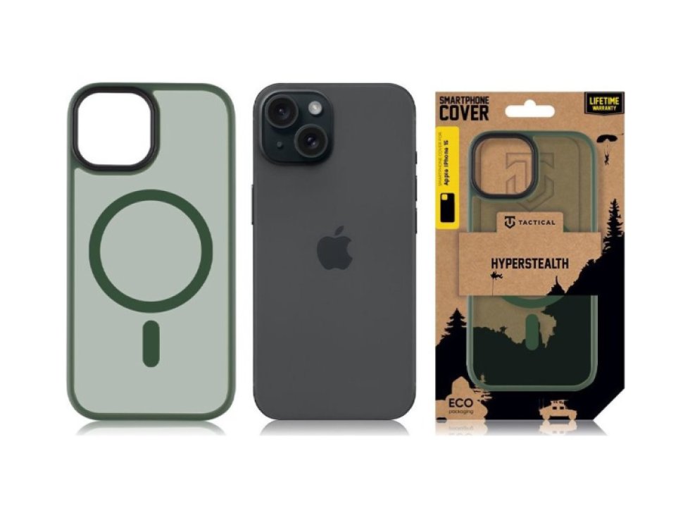 Ochranný kryt na iPhone 15 - Tactical, MagForce Hyperstealth Forest Green