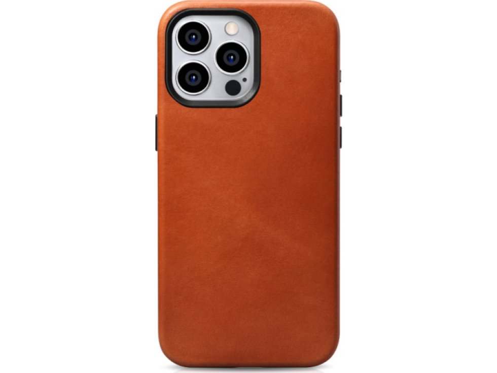 Kožený obal na iPhone 15 Pro MAX - iCarer, OilWax MagSafe Retro 11.01.WMI15230604-SN