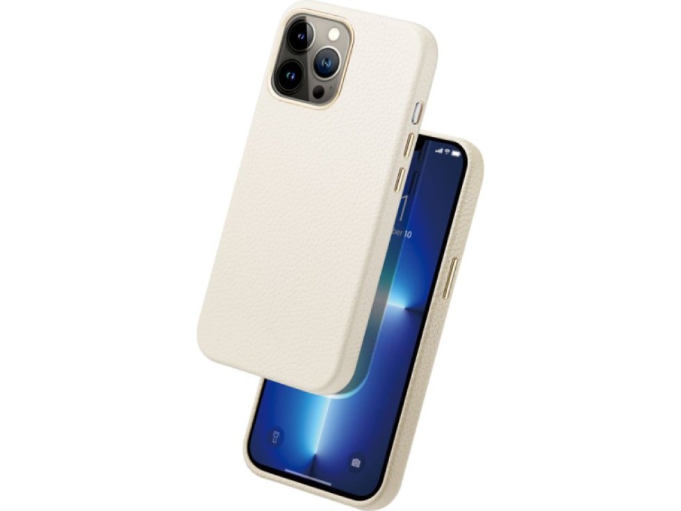 Kožený kryt na iPhone 13 Pro MAX - DuxDucis, Roma with MagSafe White