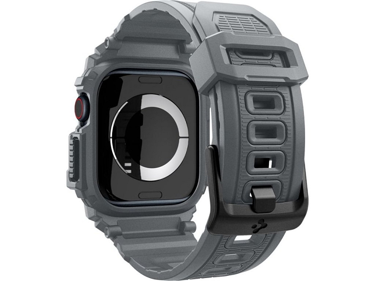 Řemínek s krytem pro Apple Watch 46mm - Spigen, Rugged Armor Pro Dark Gray