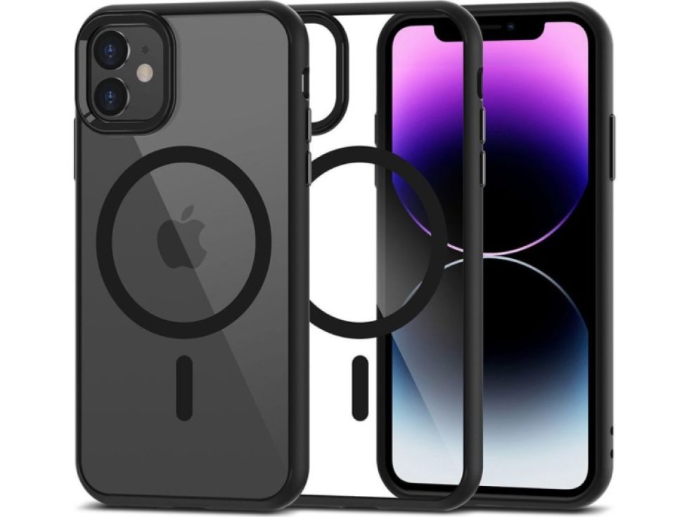 Ochranný kryt pro iPhone 11 - Tech-Protect, Magmat MagSafe Black/Clear