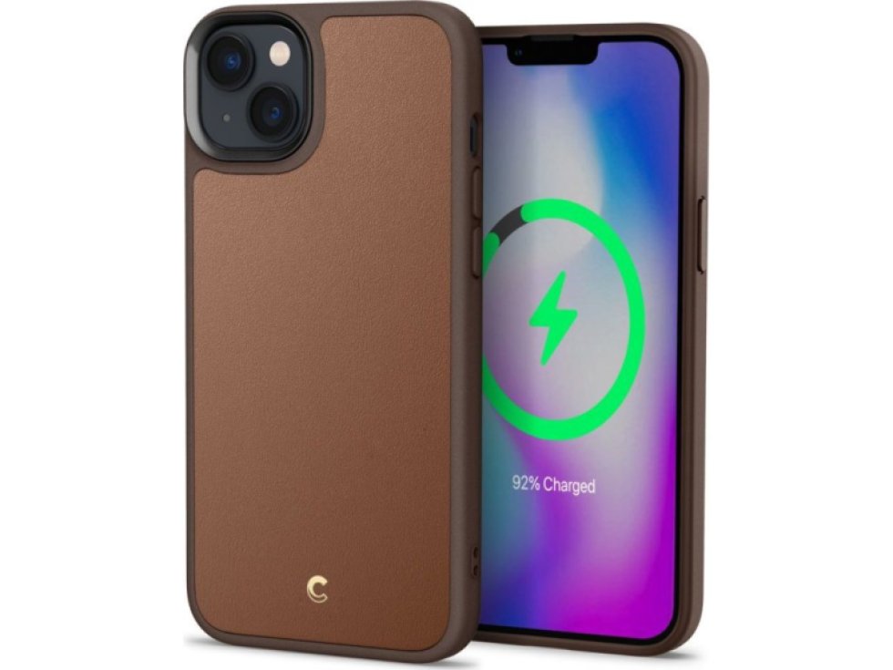 Ochranný kryt pro iPhone 14 PLUS - Spigen, Cyrill Kajuk Mag Saddle Brown