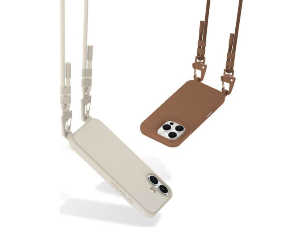 Kryt se šňůrkou na iPhone 15 - Tech-Protect, Magnecklace MagSafe Cosmic Latte