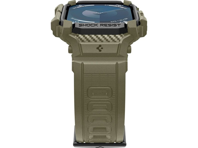 Řemínek s krytem pro Apple Watch 46mm - Spigen, Rugged Armor Pro Vintage Khaki