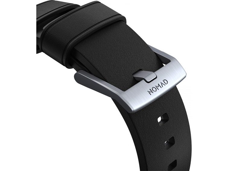 Kožený pásek / řemínek pro Apple Watch 44mm / 45mm / 46mm / 49mm - Nomad, Active Pro Black Silver