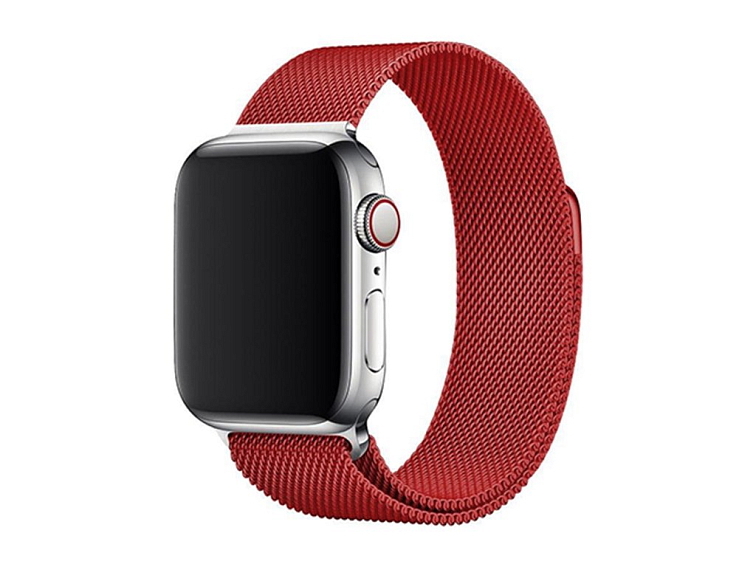 Elegantní řemínek pro Apple Watch v milánském stylu - Červený