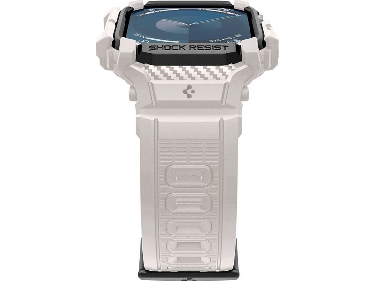 Řemínek s krytem pro Apple Watch 46mm - Spigen, Rugged Armor Pro Dune Beige