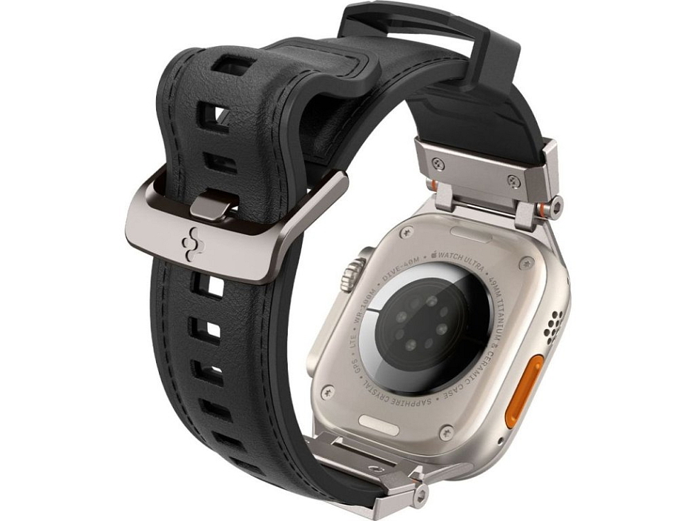 Řemínek pro Apple Watch 44mm / 45mm / 46mm / 49mm - Spigen, Durapro Armor PU Black