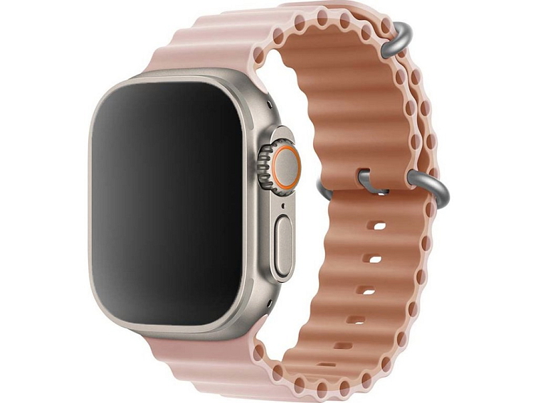 Stylový vroubkovaný řemínek pro Apple Watch - Pink Sand