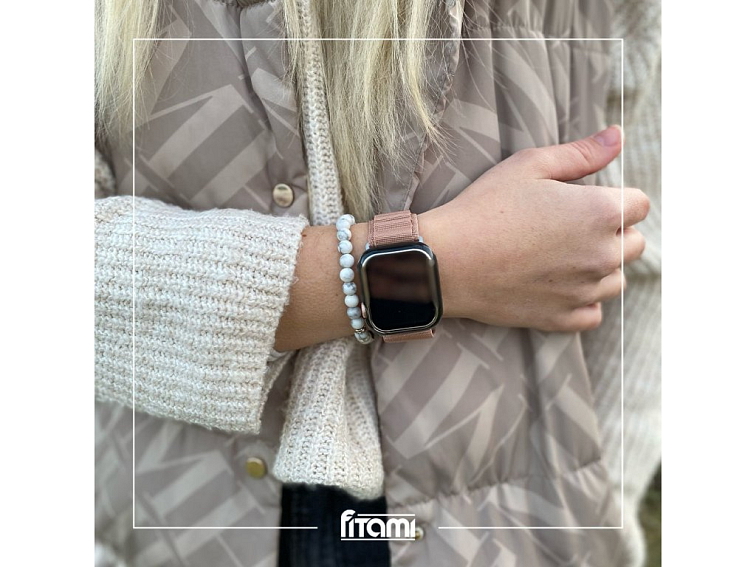 Nylonový řemínek alpský tah na Apple Watch - Pink Sand