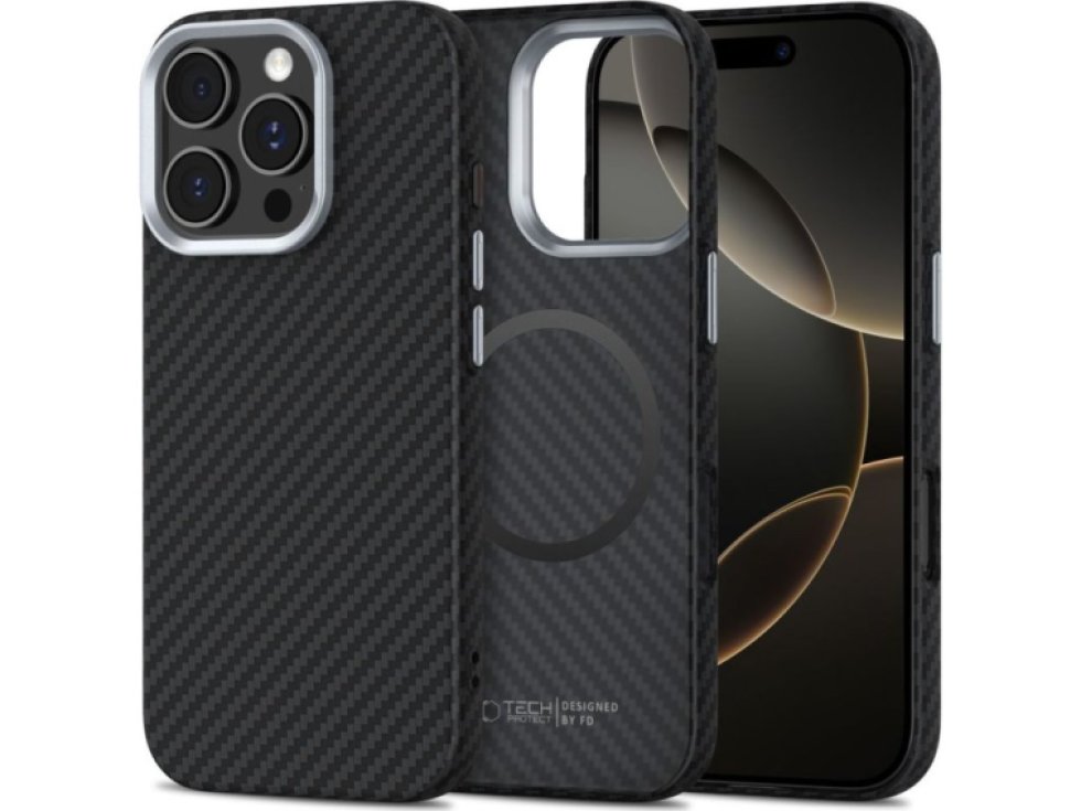 Ochranný kryt na iPhone 16 Pro - Tech-Protect, ION Carbon MagSafe Black