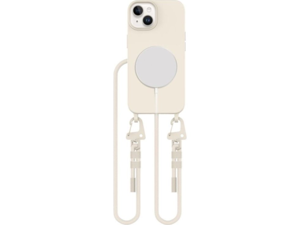 Kryt se šňůrkou na iPhone 15 - Tech-Protect, Magnecklace MagSafe Cosmic Latte